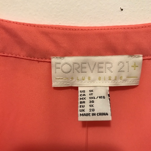 NWT Forever XXI Plus Coral Top - Picture 2 of 4